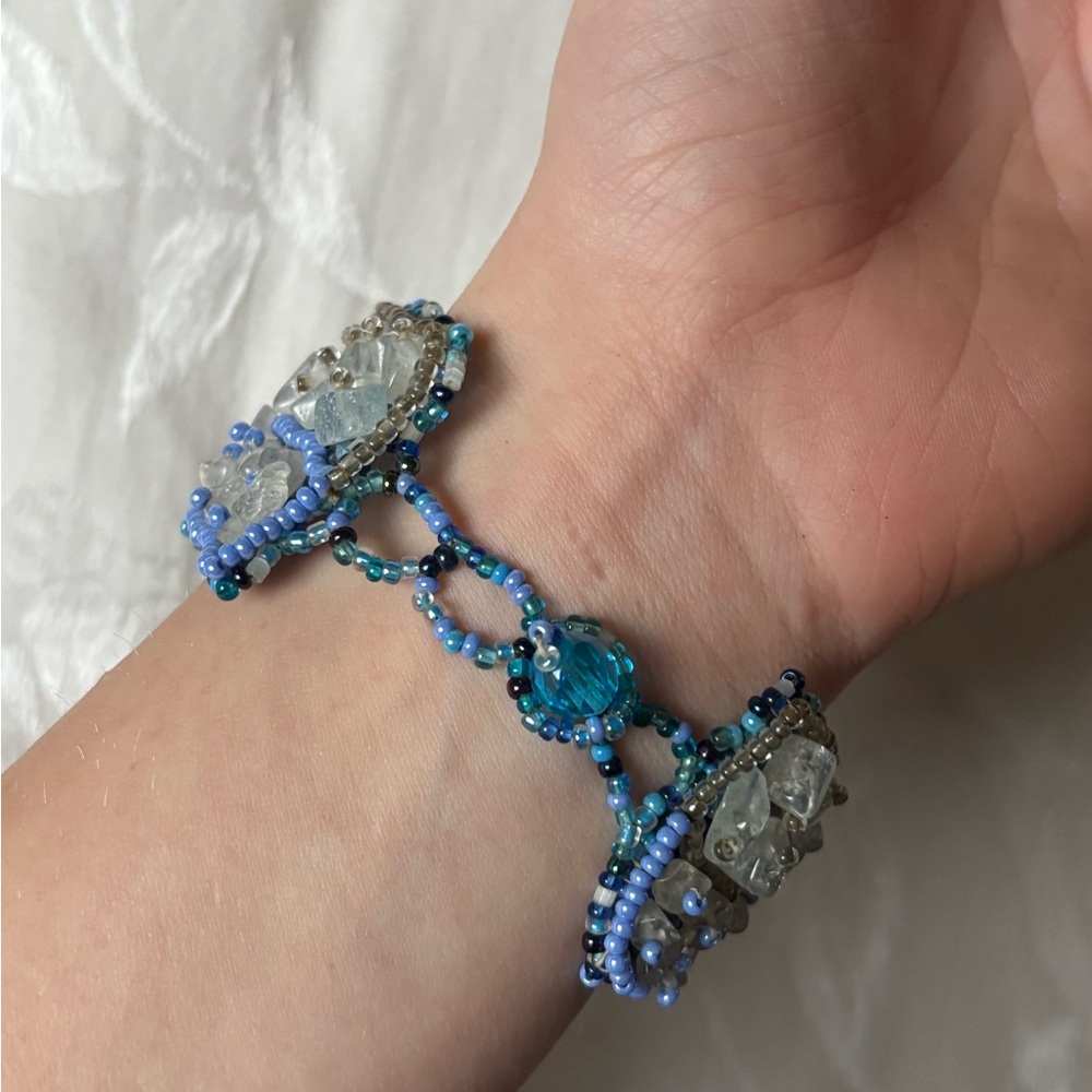 Handcrafted Beaded and Crystal Bracelet - Picture 2 of 4